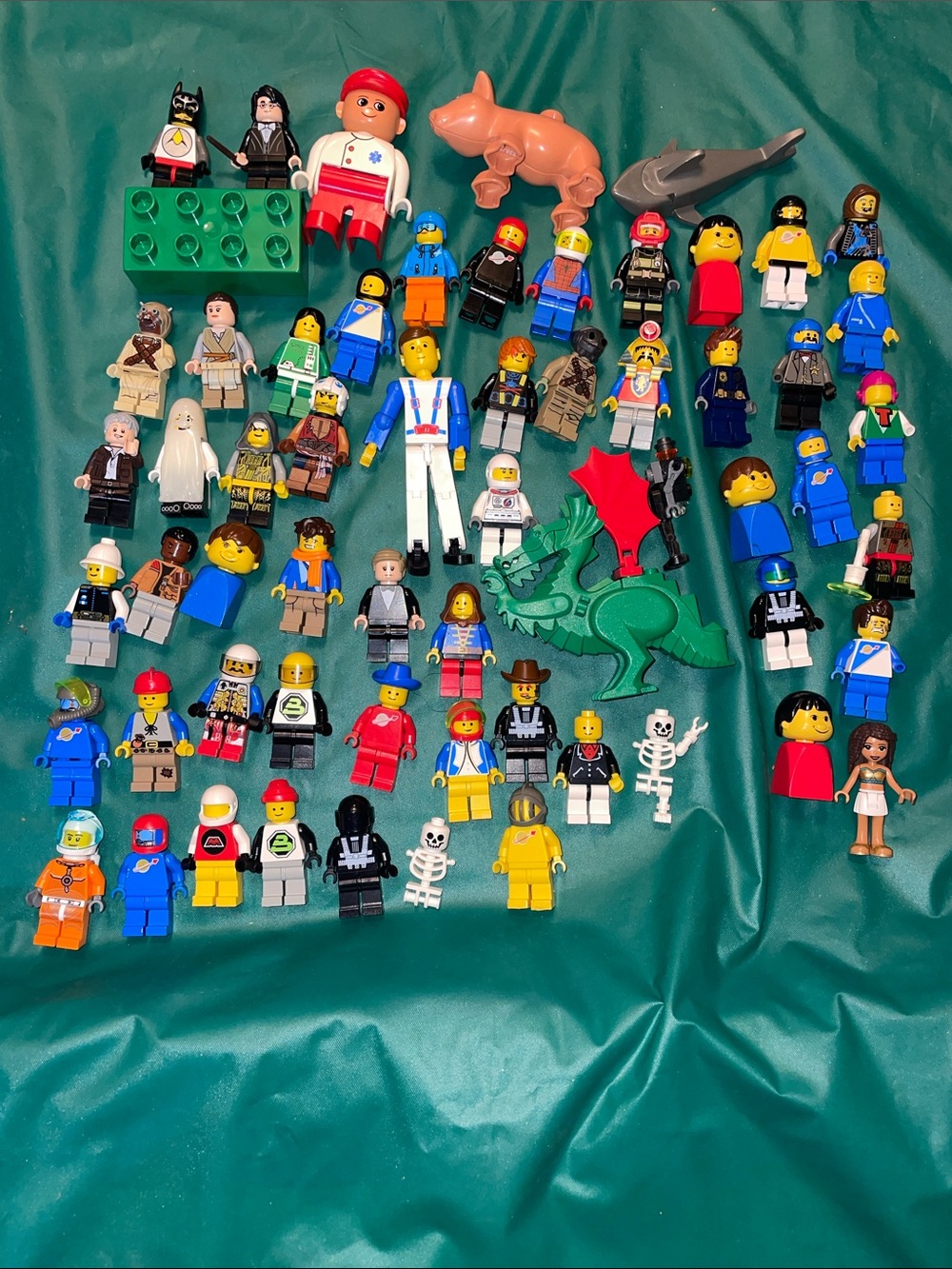 Lego Multicolor Minifigure Lot with Green Dragon